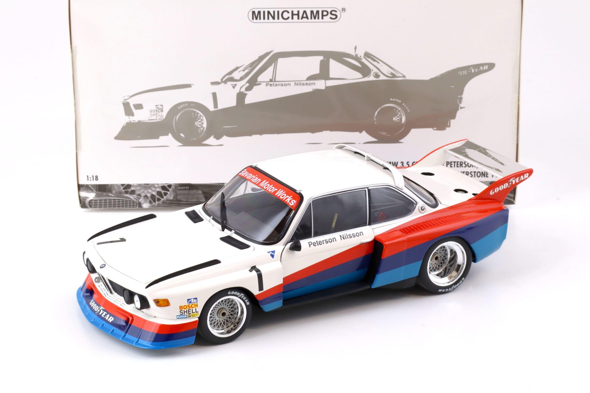 1:18 Minichamps BMW 3.5 CSL Gr.5 Peterson/ Nilsson 6H Silverstone 1976 #1