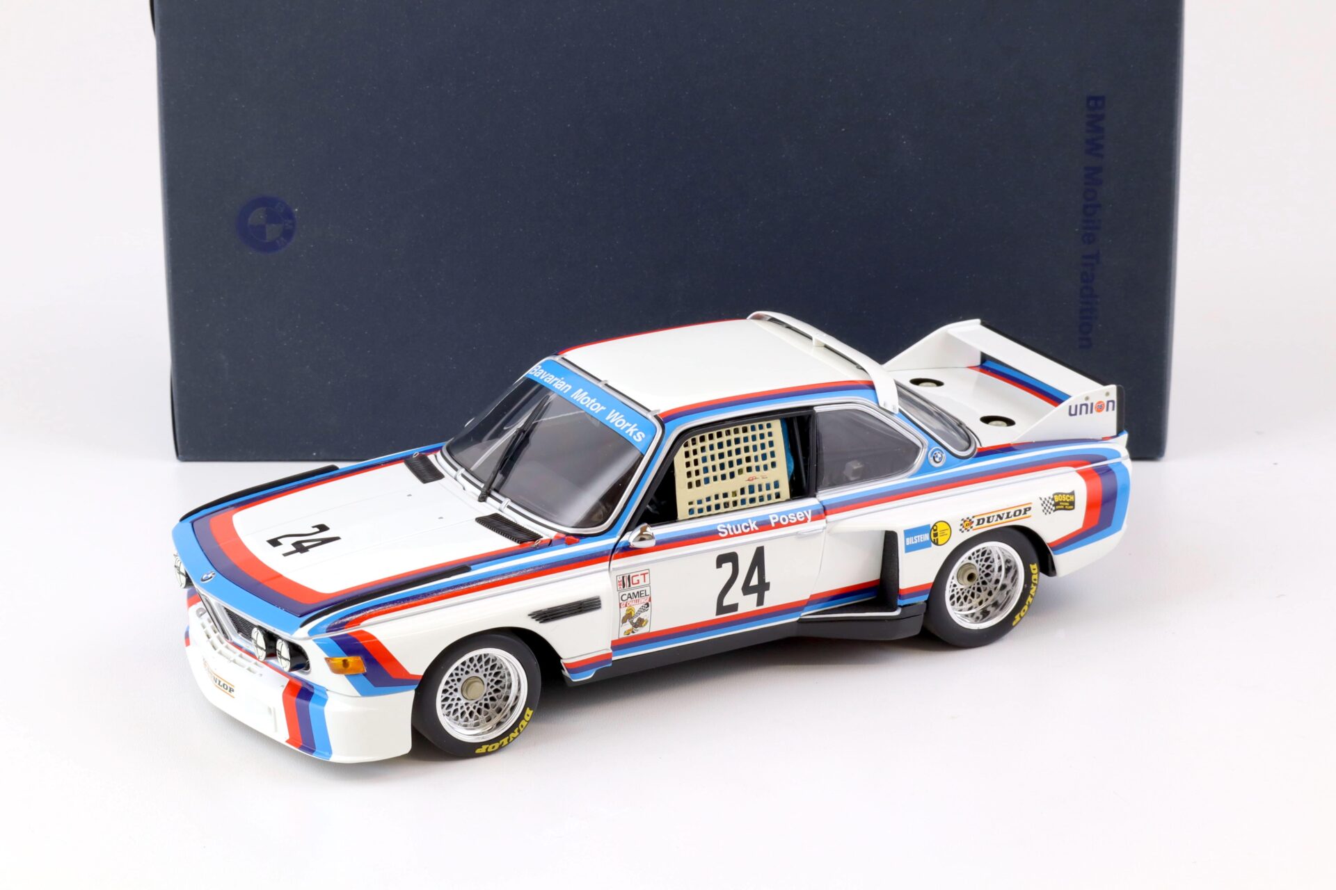 1:18 Minichamps BMW 3.5 CSL 24h Sebring 1975 Stuck/ Posey #24 DEALER VERSION