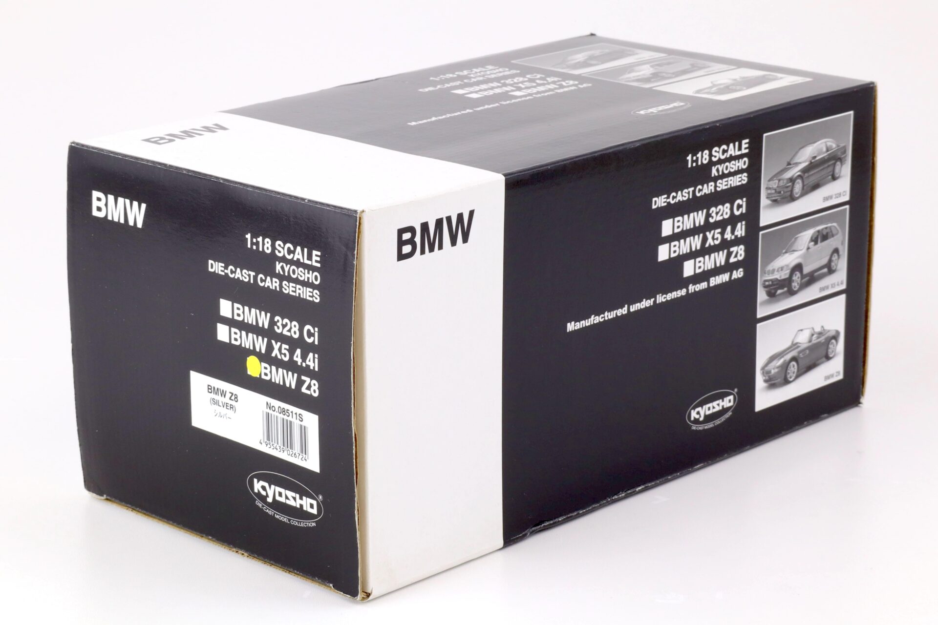 1:18 Kyosho BMW Z8 Roadster silver/ red with Top 08511S