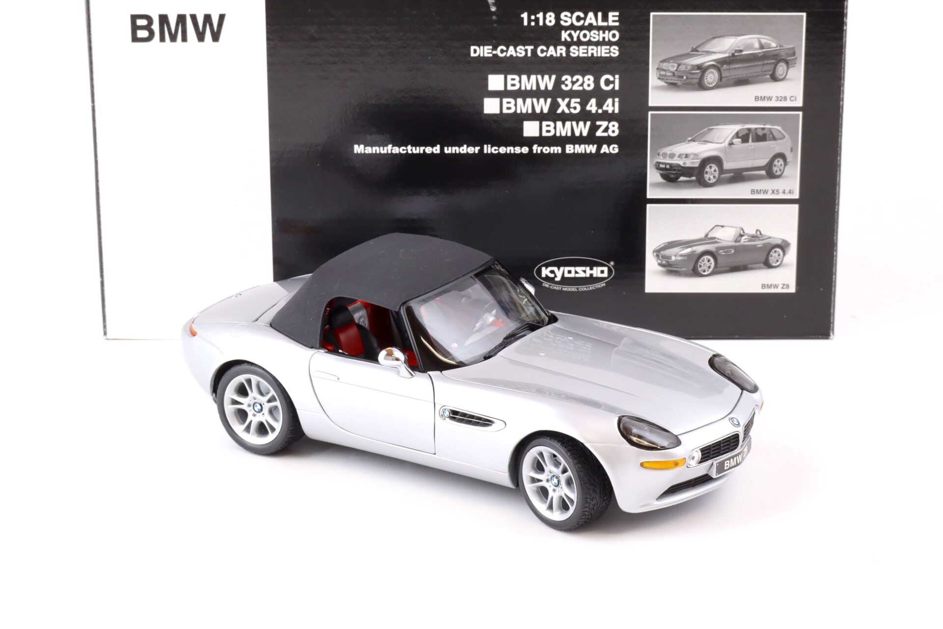 1:18 Kyosho BMW Z8 Roadster silver/ red with Top 08511S