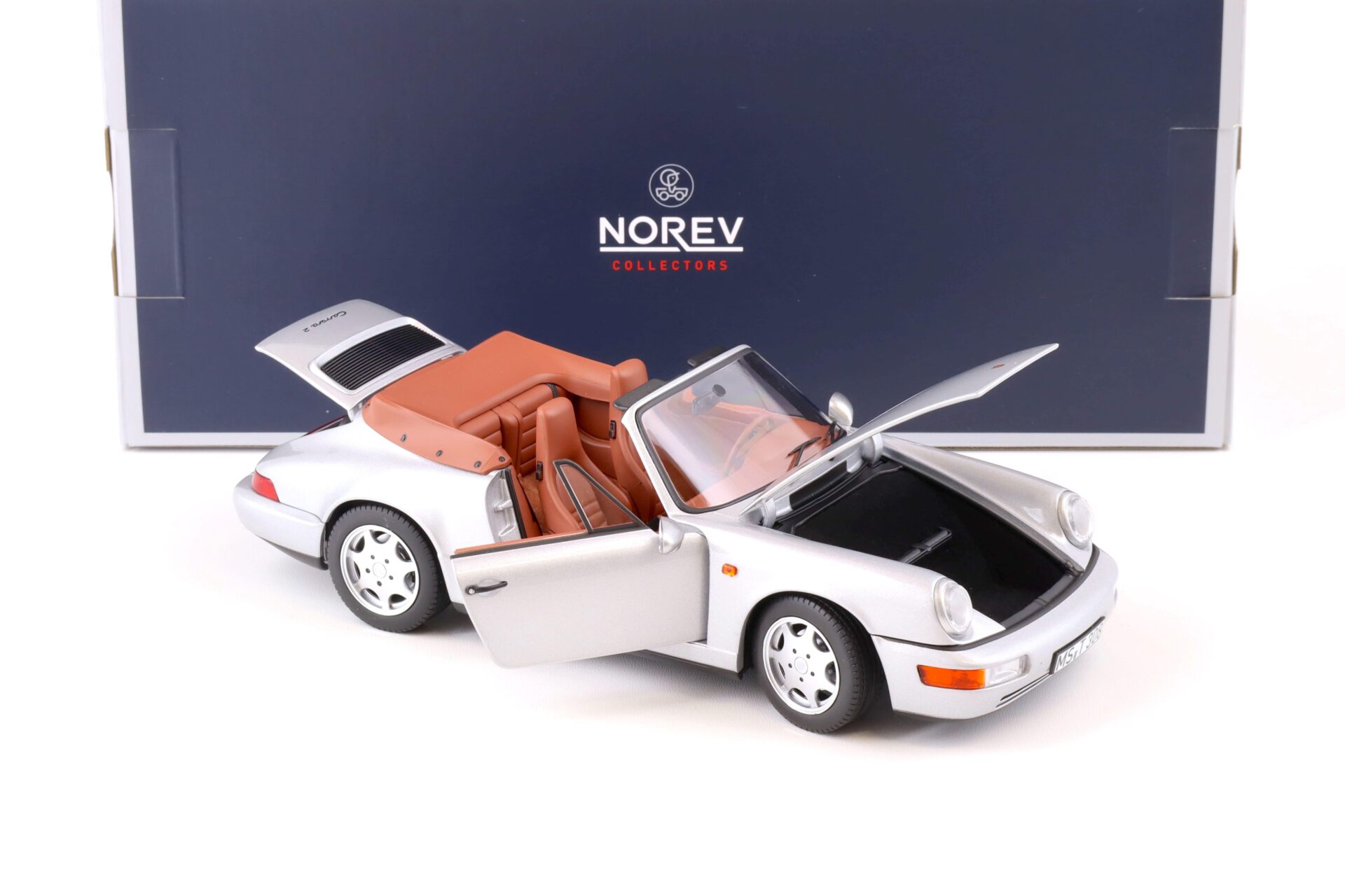 1:18 Norev Porsche 911 (964) Carrera 2 Cabriolet 1990 silver 187330