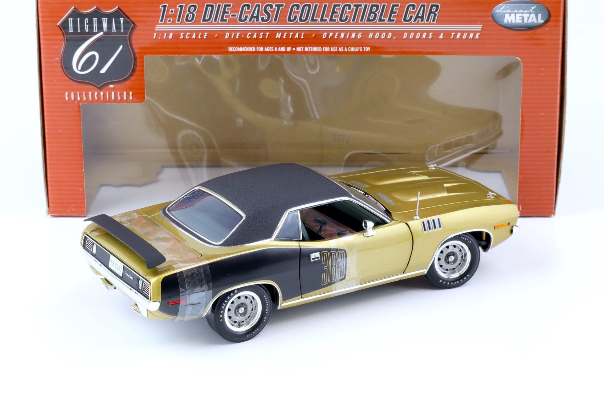 1:18 Highway61 Plymouth Cuda 383 Coupe 1971 gold/black 50467