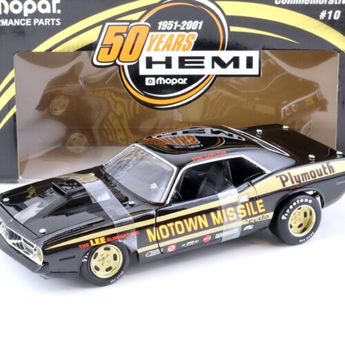 1:18 ERTL Collectibles 1972 Plymouth Barracuda Motown Missile black / gold