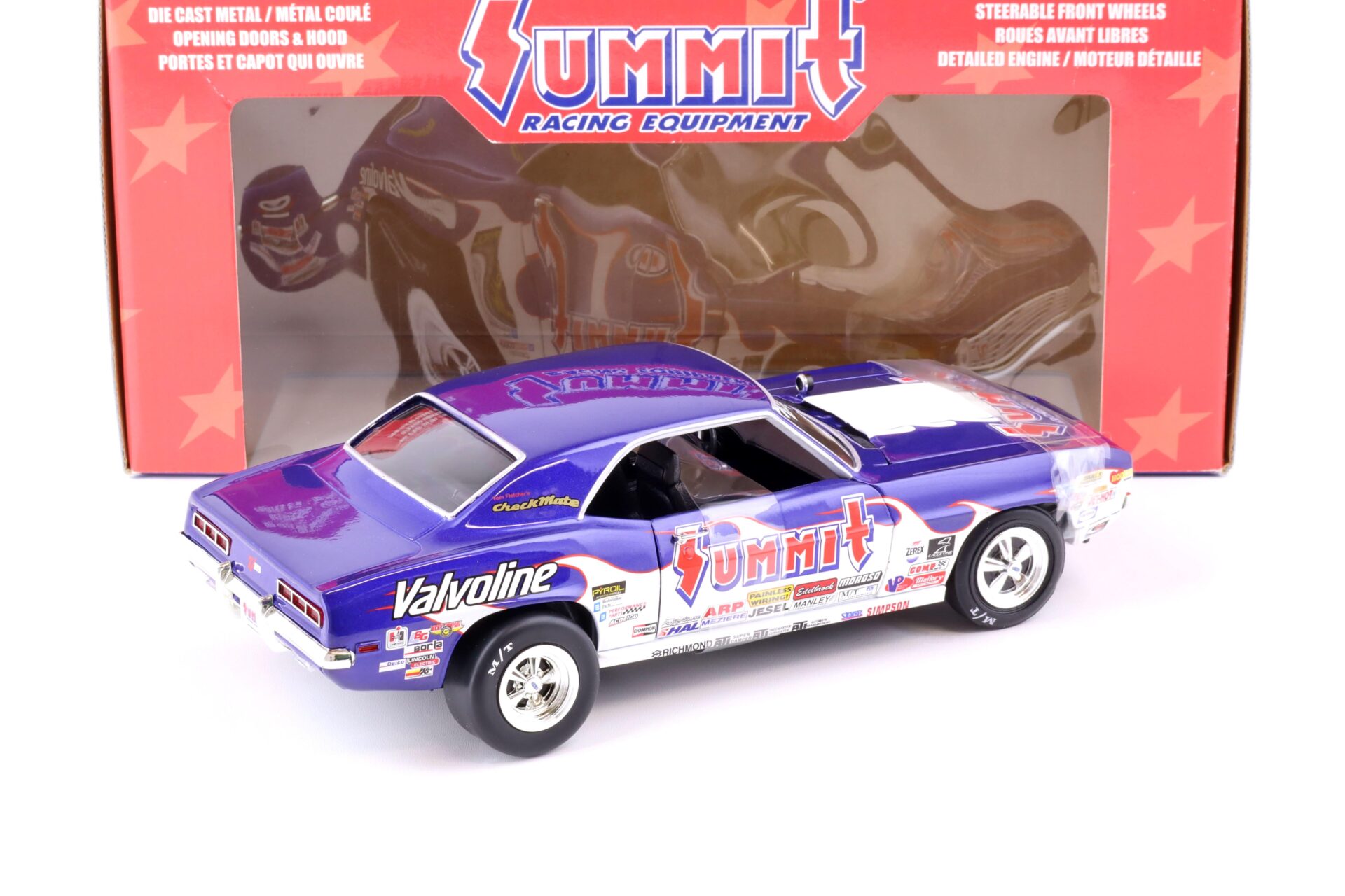 1:18 ERTL Racing Champions 1969 Chevrolet Camaro Summit Racing Equipment blue / white