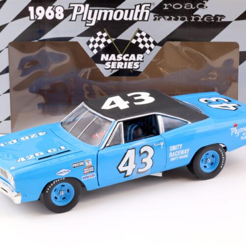 1:18 ERTL 1968 Plymouth Road Runner Nascar Series #43 blue / black
