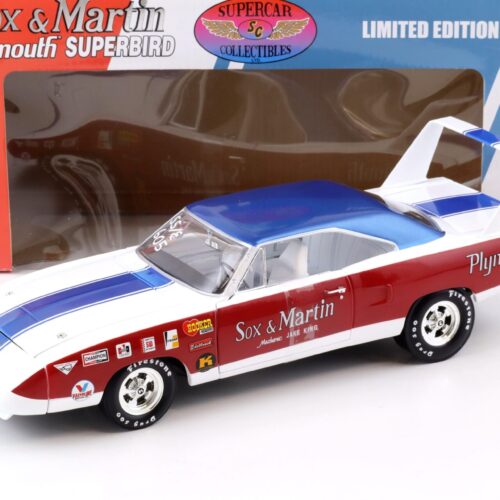 1:18 ERTL Supercar Collectibles Sox & Martin Plymouth Superbird blue / white / red