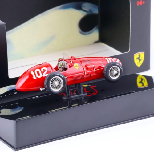 1:43 Hot Wheels Elite Ferrari 500 F2 Ascari #102 Winner GP Nürburgring red