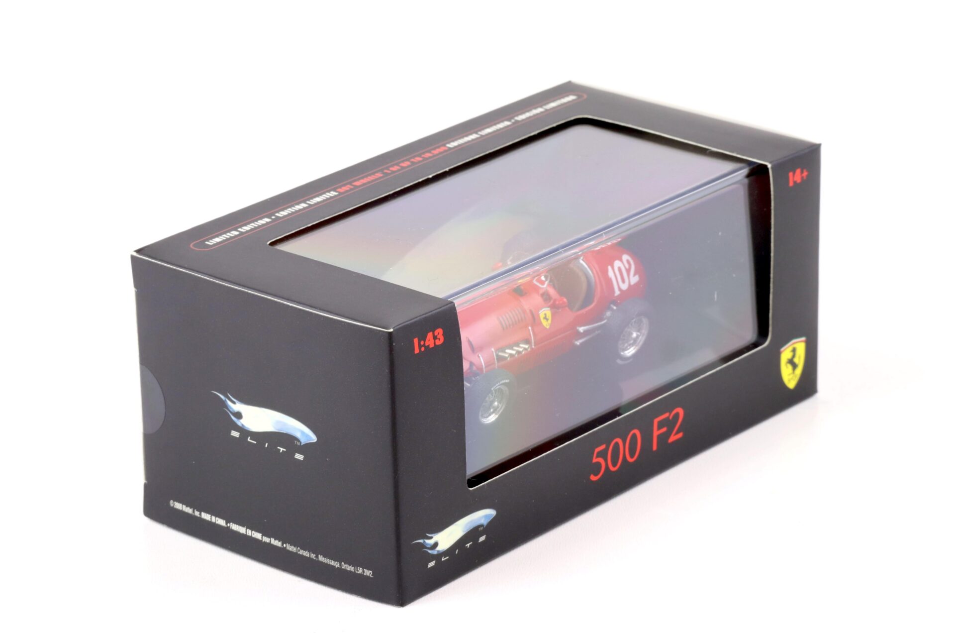 1:43 Hot Wheels Elite Ferrari 500 F2 Ascari #102 Winner GP Nürburgring red