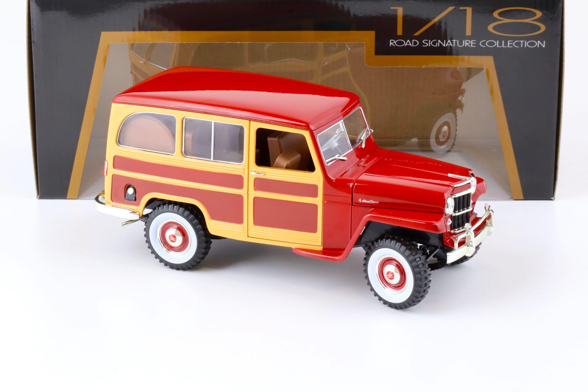 1:18 Road Signature 1955 Willys Jeep Station Wagon burgundy red