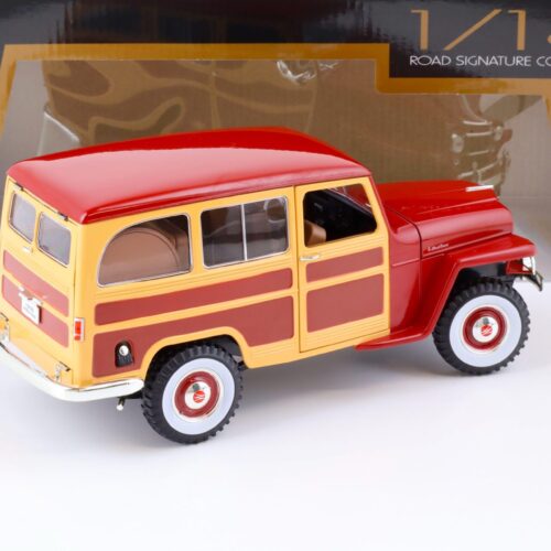 1:18 Road Signature 1955 Willys Jeep Station Wagon burgundy red