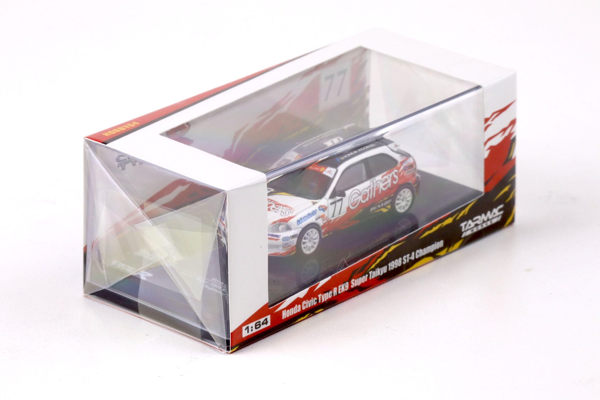 1:64 Tarmac Works Honda Civic Type R EK9 Super Taikyu 1998 ST-4 Champion #77 white / red