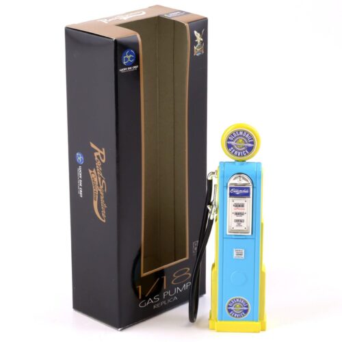 1:18 Road Signature Gas Zapfsäule Pump Oldsmobile Service blue / yellow