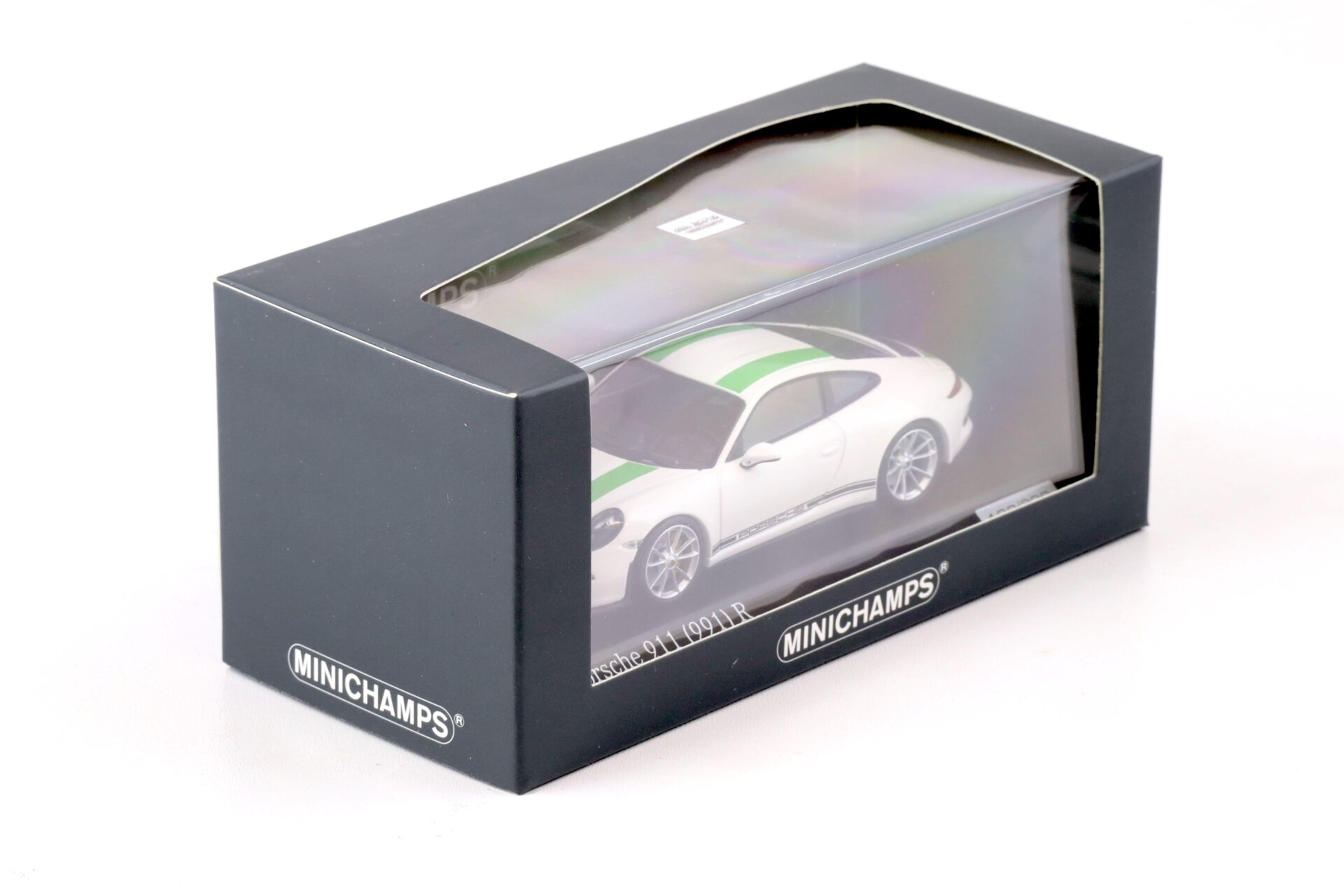 1:43 Minichamps Porsche 911 (991) GT3 R Coupe white/ green stripes - CA04316097
