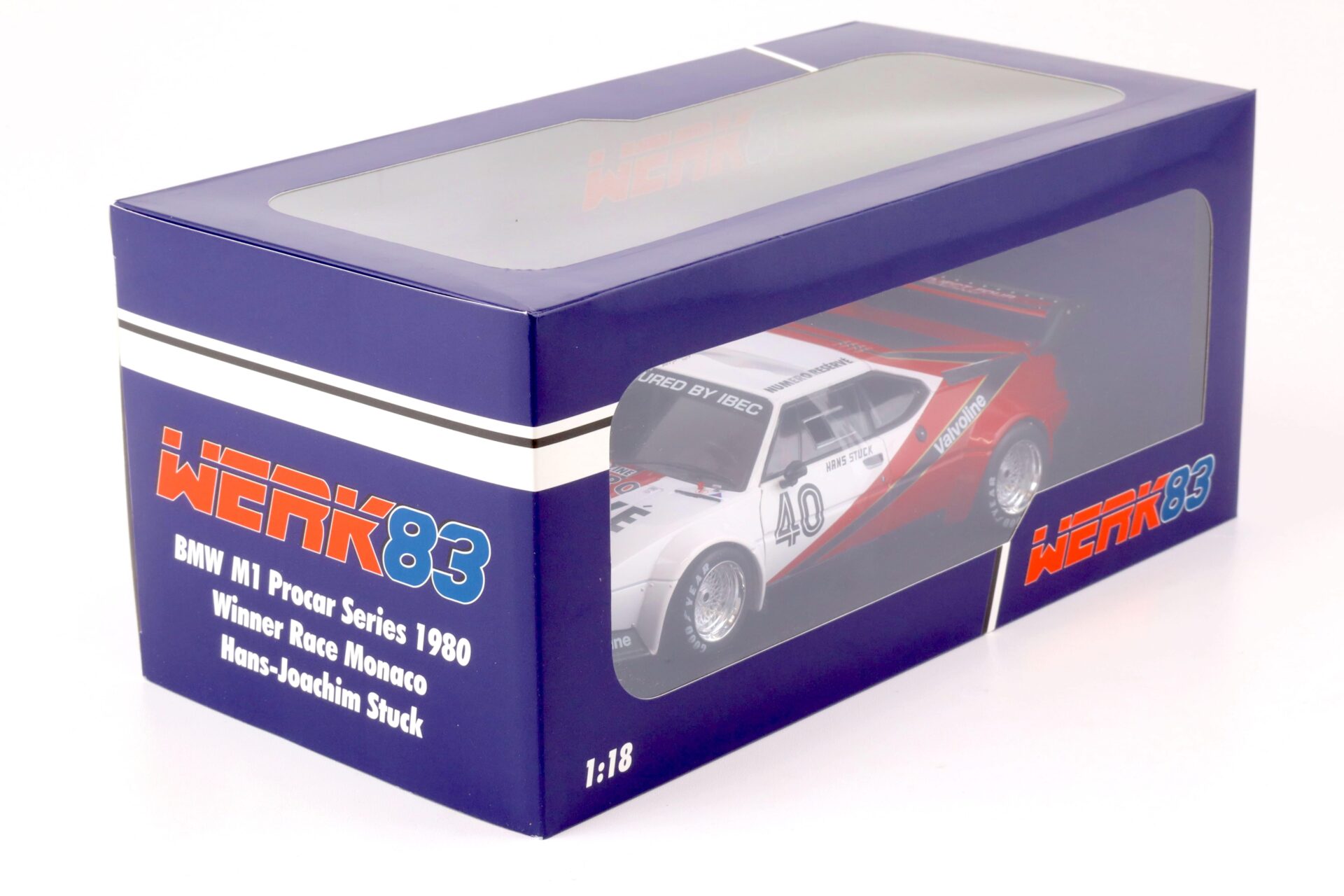 1:18 WERK83 BMW M1 Procar Series 1980 Winner Race Monaco H.J.Stuck #40