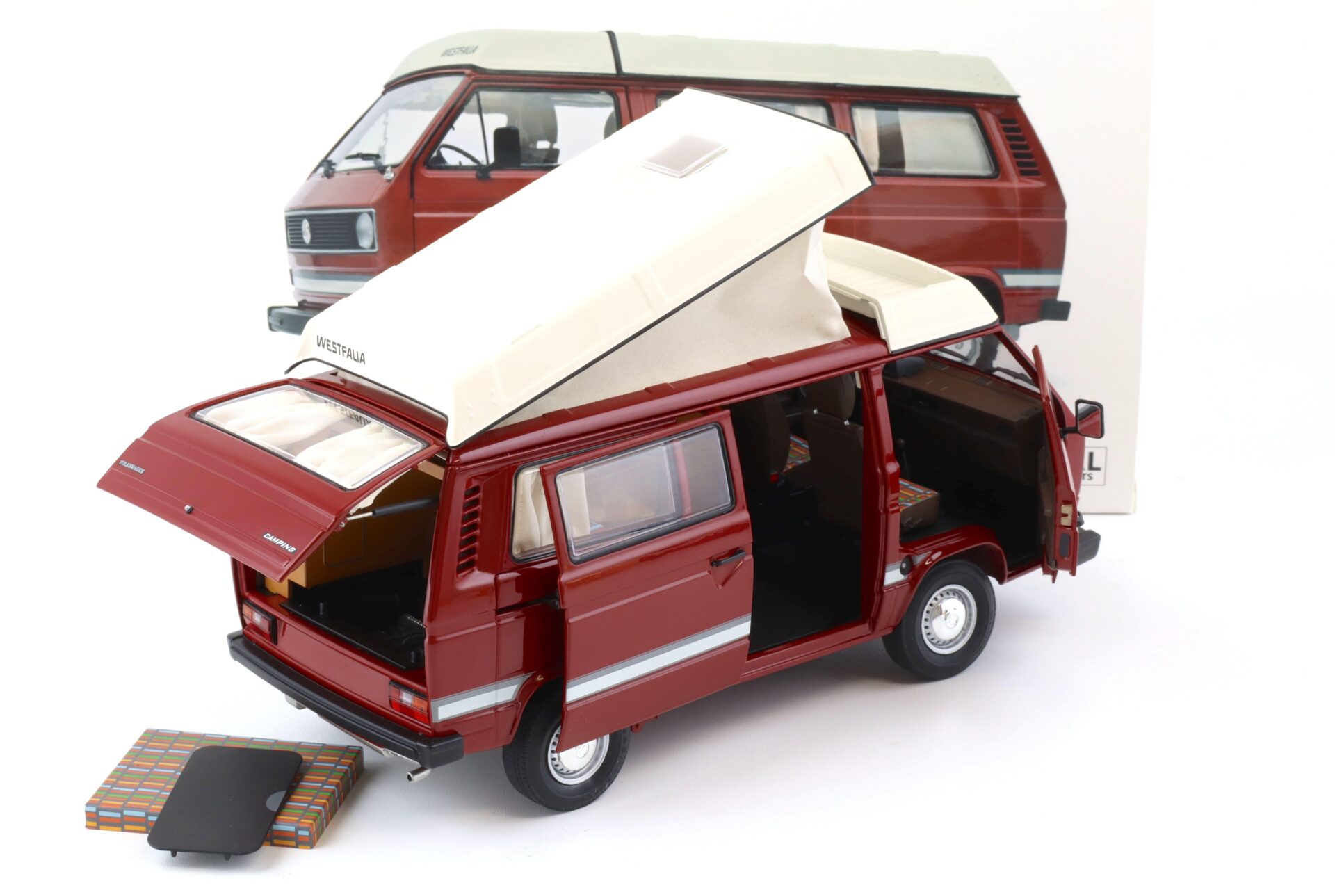 1:18 Schuco VW T3 Camper Bus Westfalia Joker mit Faltdach red 450038900