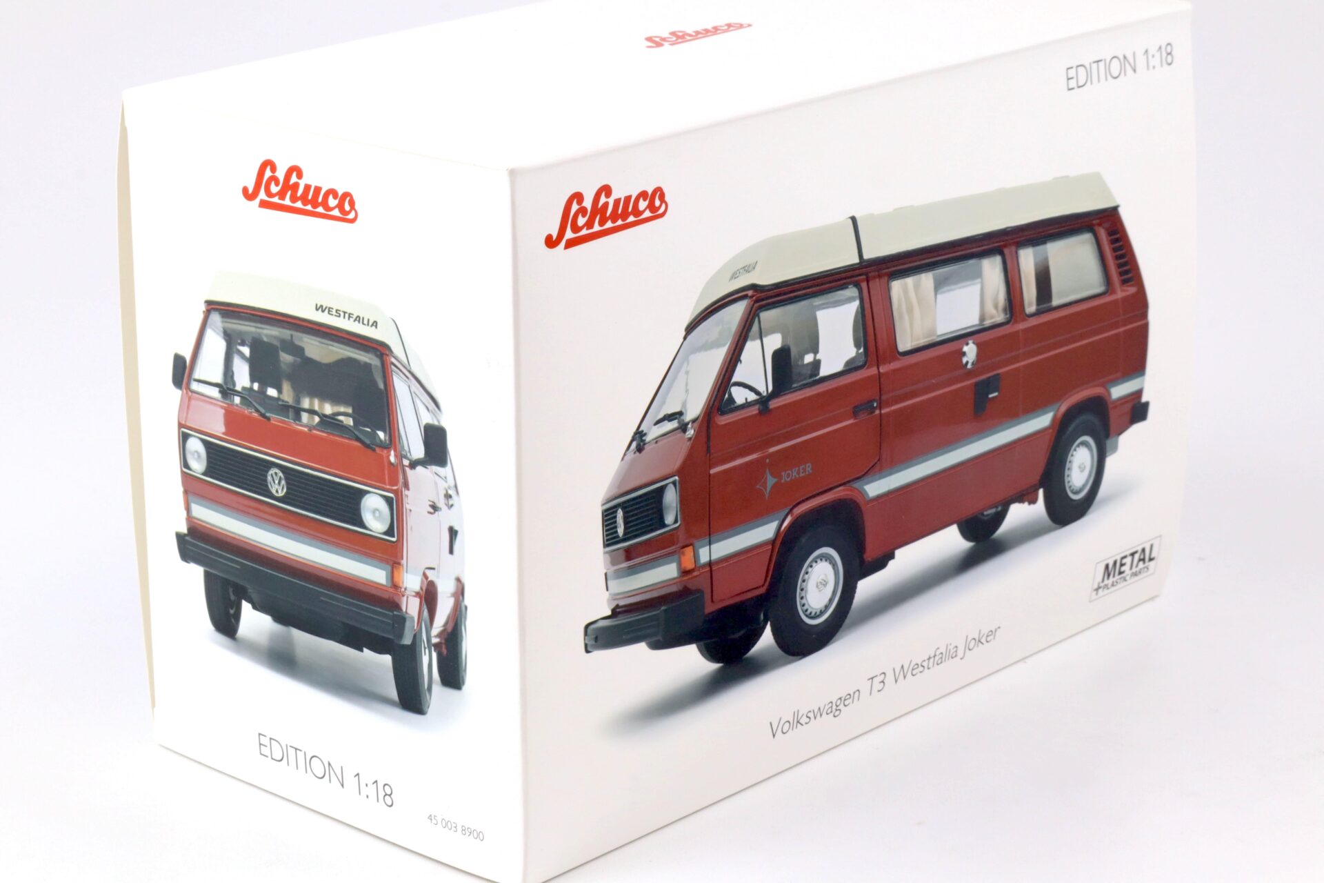 1:18 Schuco VW T3 Camper Bus Westfalia Joker mit Faltdach red 450038900