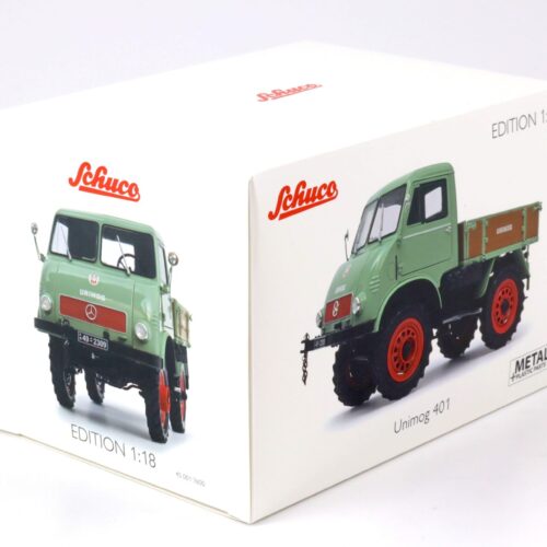 1:18 Schuco Mercedes Unimog 401 mit Westfalia Kabine green 450017600