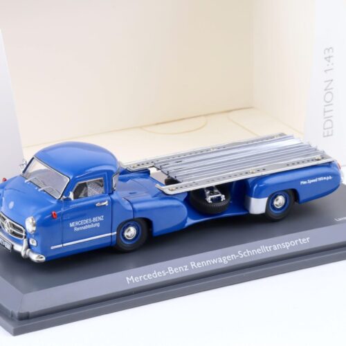1:43 Schuco Mercedes Renntransporter "Das blaue Wunder" blue 1955