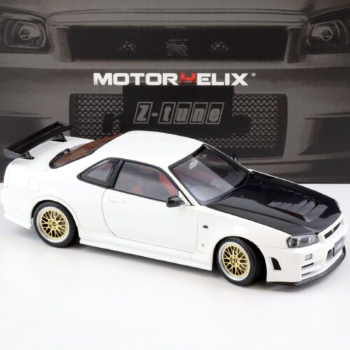 1:18 Motorhelix Nissan Skyline GT-R (R34) Z-Tune Nismo white + engine M83407