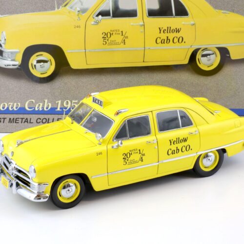 1:18 Precision Miniatures 1950 Ford Deluxe yellow Cab Taxi