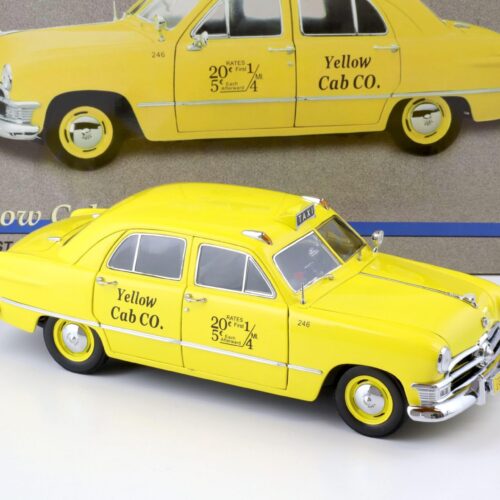 1:18 Precision Miniatures 1950 Ford Deluxe yellow Cab Taxi