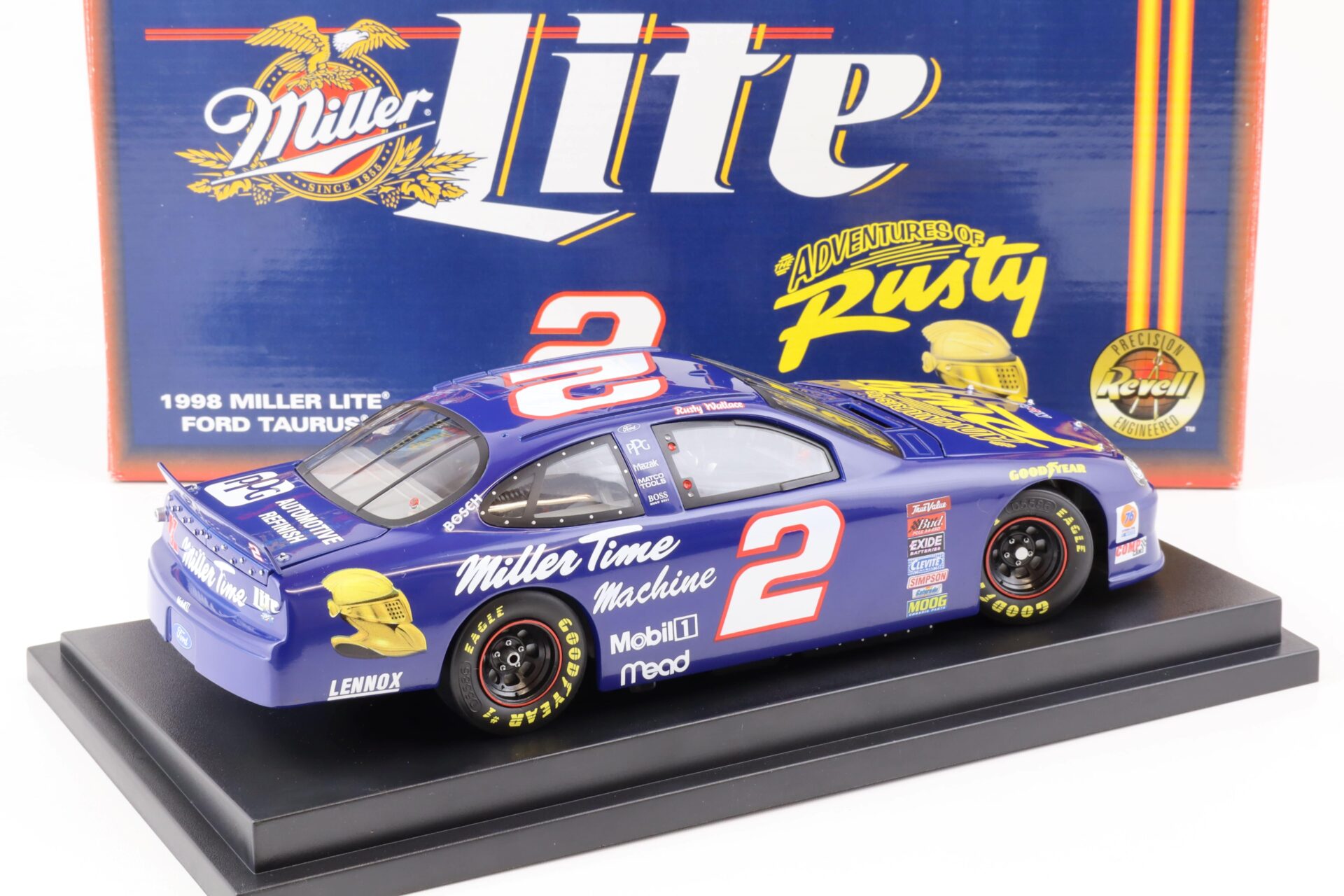 1:18 Revell Ford Taurus 1998 NASCAR Miller Lite Rusty Wallace #2 blue