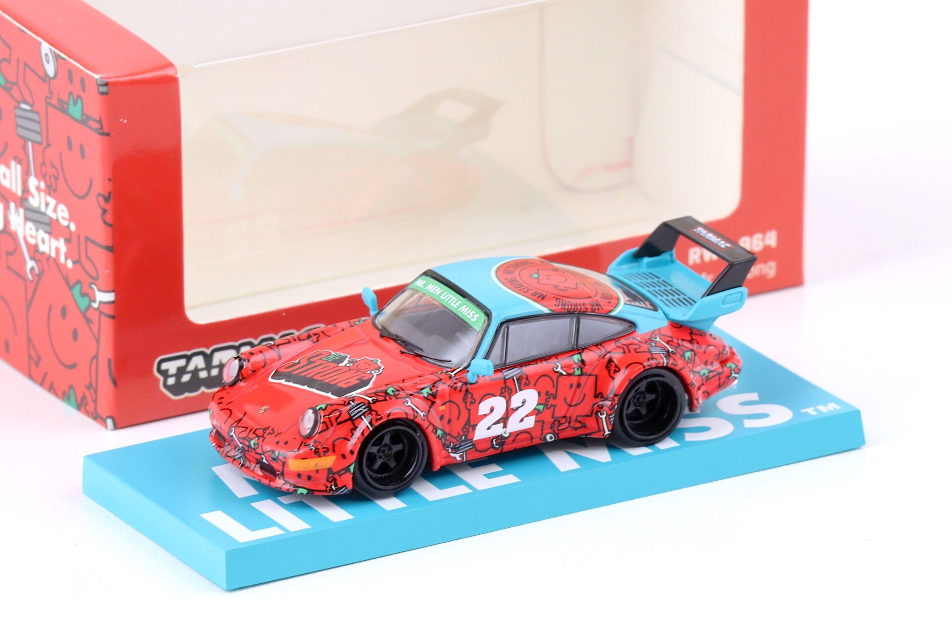 1:64 Tarmac Works Porsche 911 (964) RWB Mr. Men Little Miss Mr. Strong #22 red