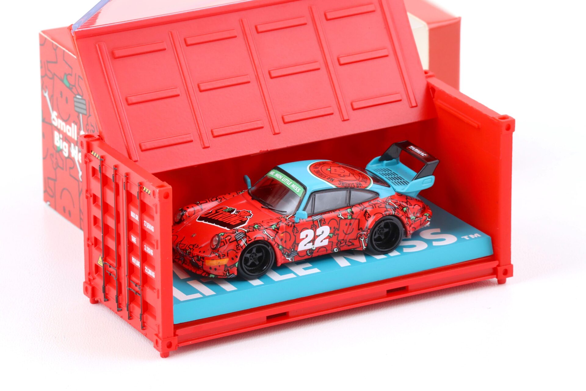 1:64 Tarmac Works Porsche 911 (964) RWB Mr. Men Little Miss Mr. Strong #22 red
