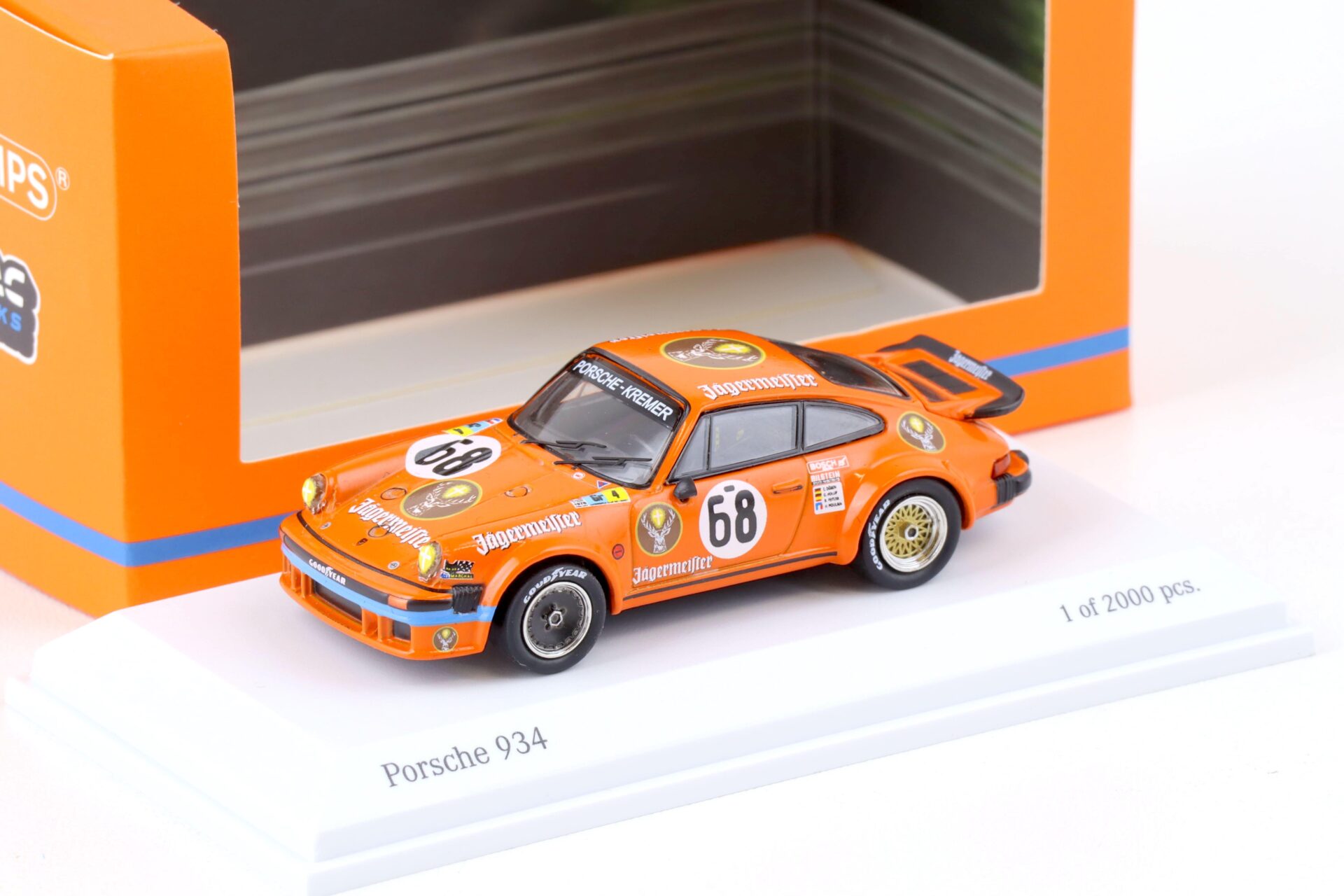 1:64 Tarmac X Minichamps Porsche 934 Jägermeister #68 Poulain 24h Le Mans 1978
