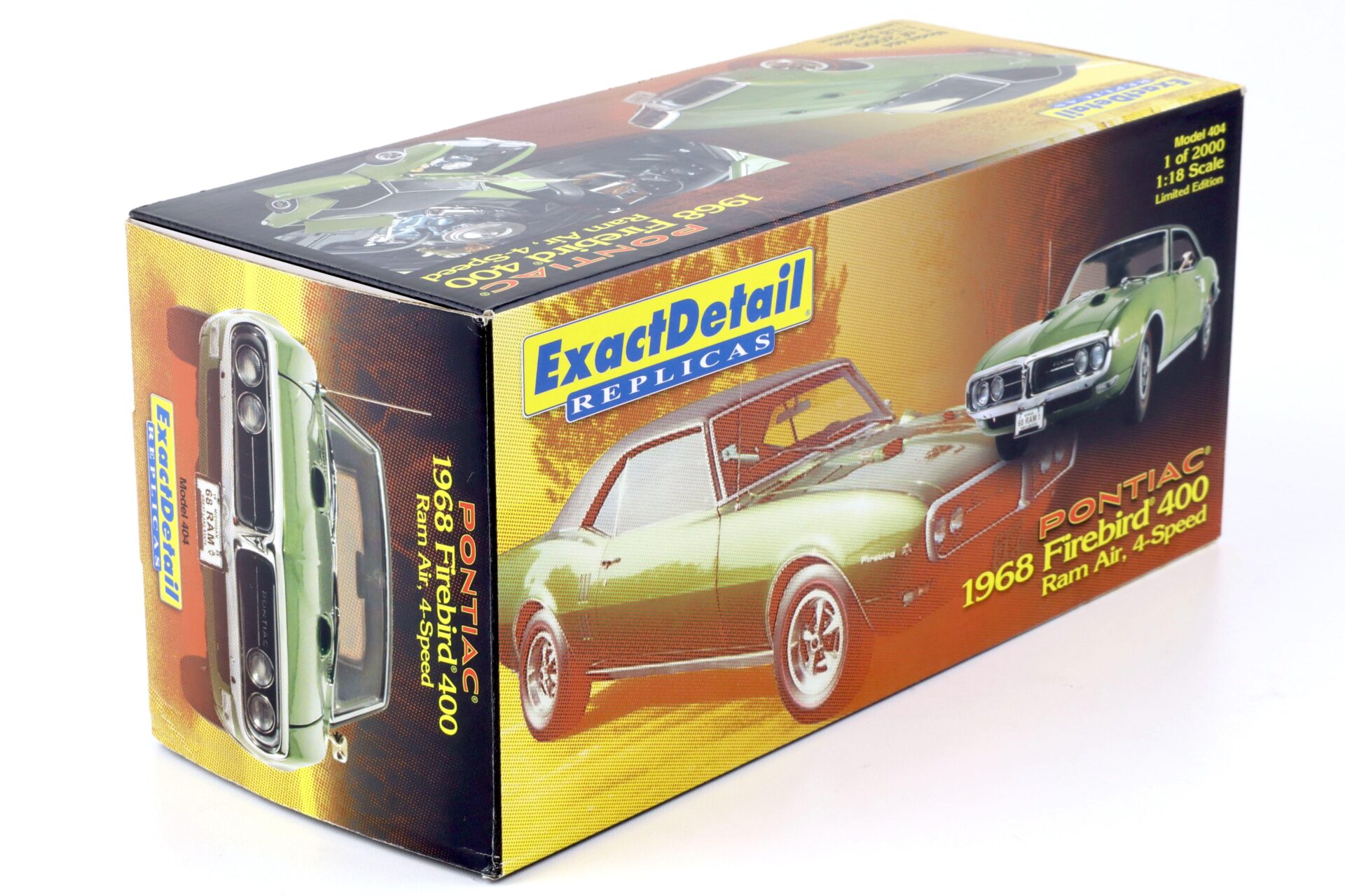 1:18 Exact Detail 1968 Pontiac Firebird 400 Ram Air, 4-Speed green metallic with vinyl roof