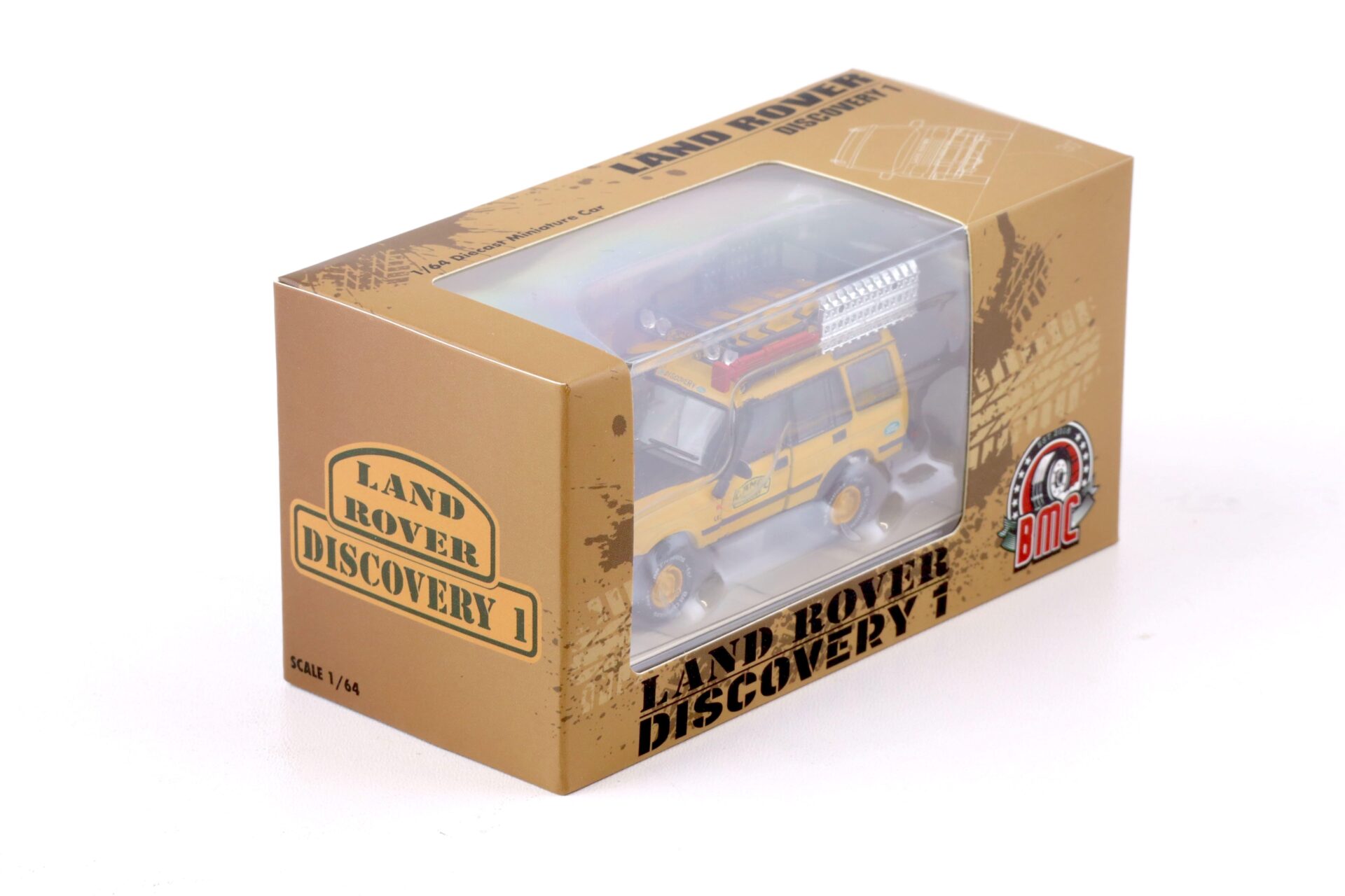 1:64 BMC BM Creations 1998 Land Rover Discovery 1 RHD Camel Trophy yellow