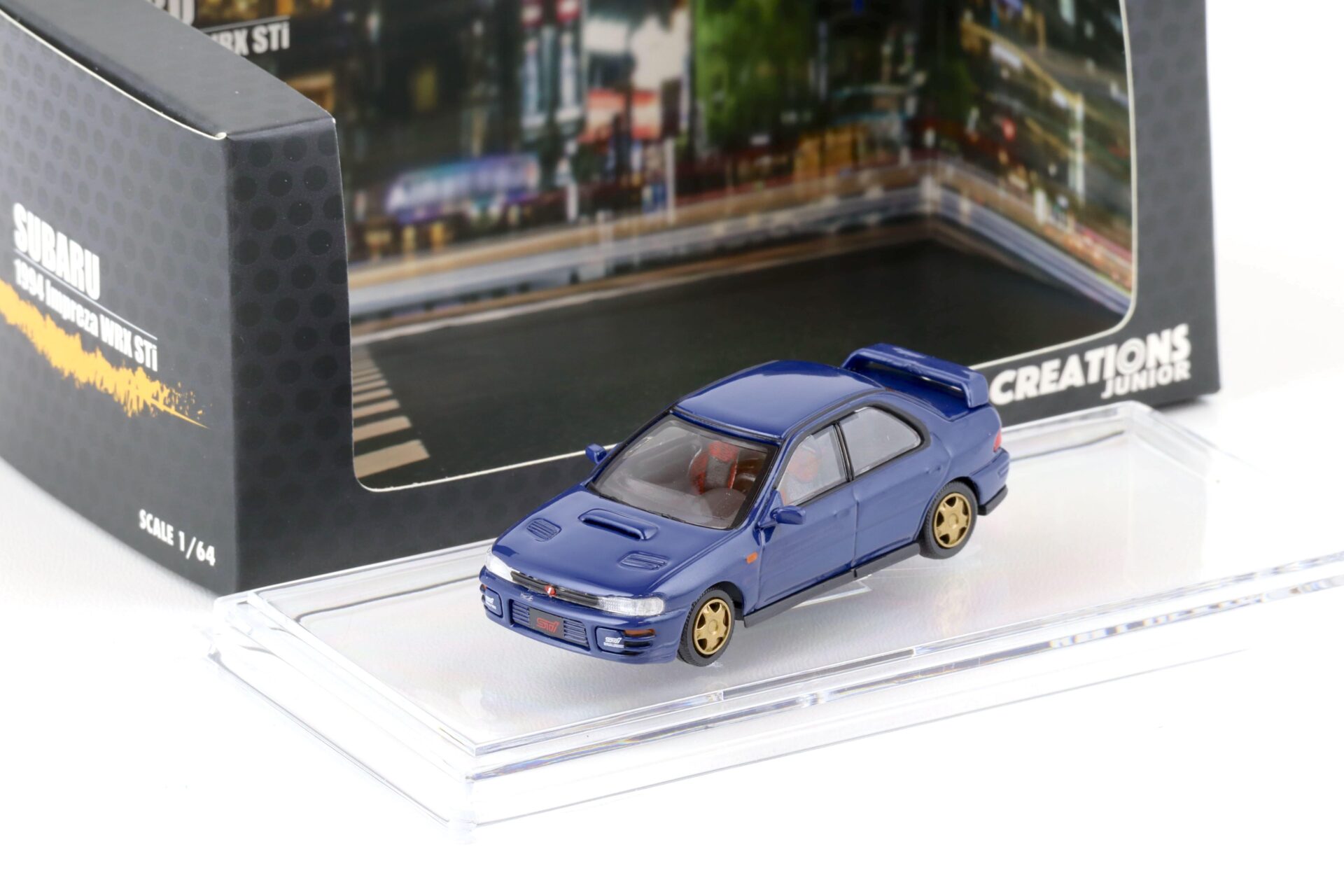 1:64 BMC BM Creations 1994 Subaru Impreza WRX STi LHD blue + parts & wheels