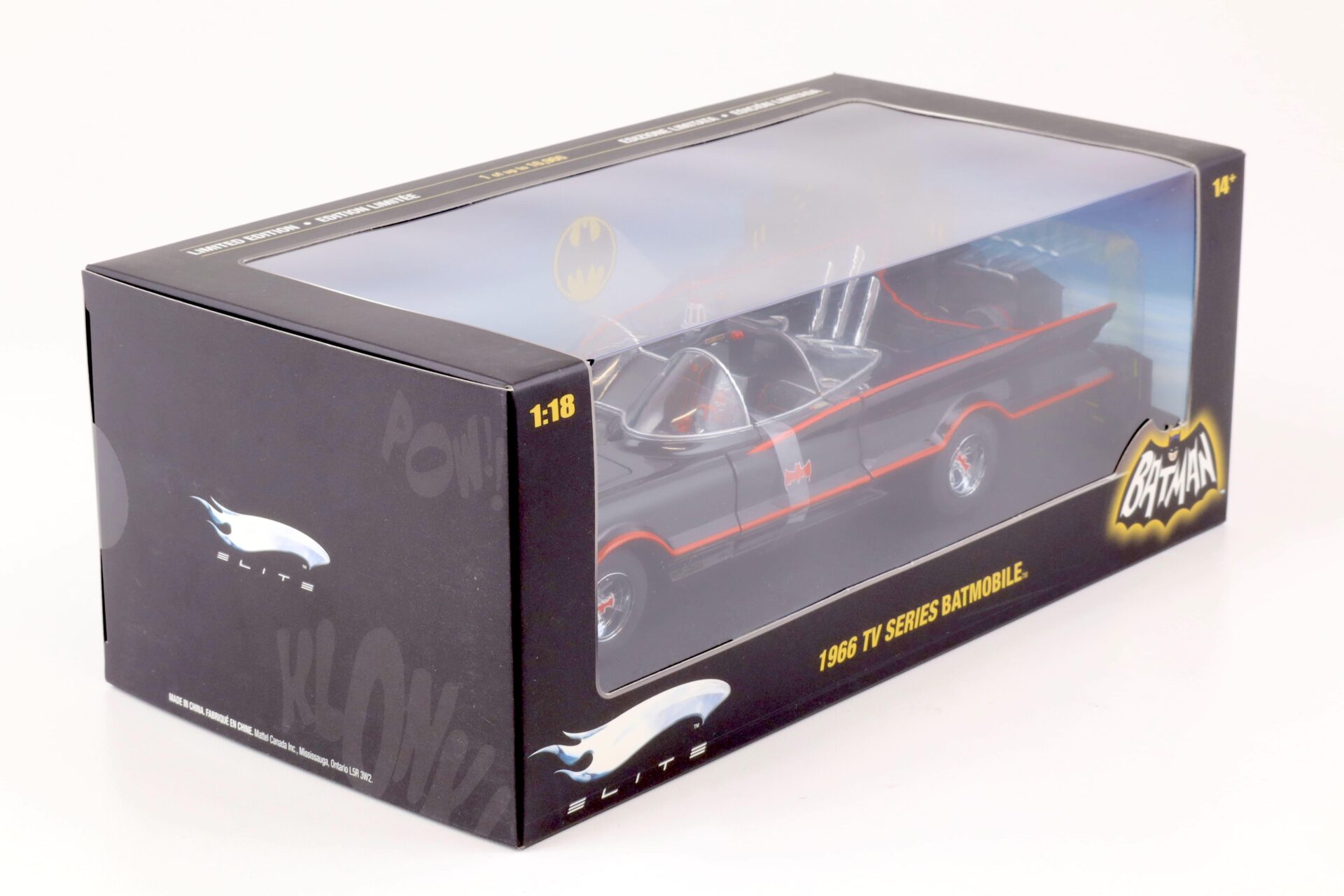 1:18 Hot Wheels Elite 1966 BATMAN TV Series Batmobile black L7130