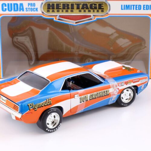 1:18 ERTL 1970 Plymouth Cuda Pro Stock Don Grotheer orange/blue/white