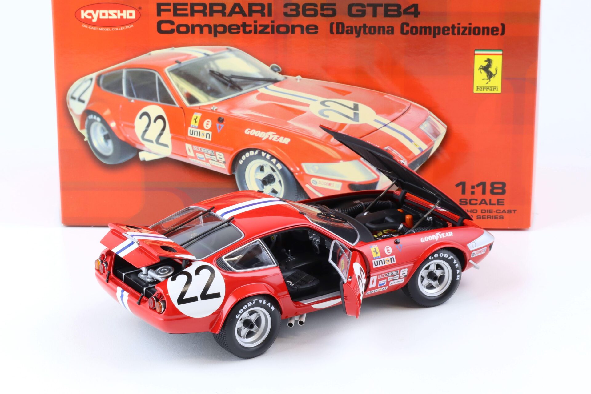 1:18 Kyosho Ferrari 365 GTB4 Competizione Daytona #22 red 1973