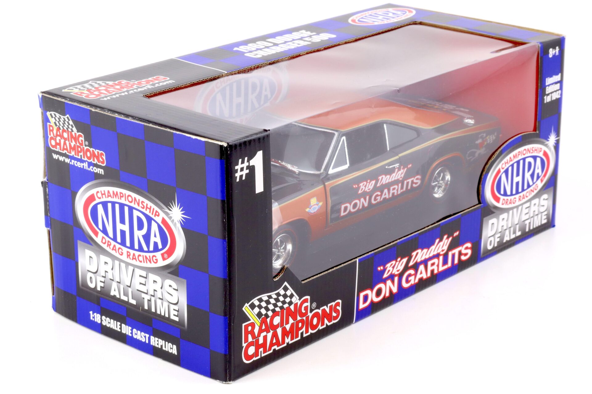 1:18 ERTL 1969 Dodge Charger 500 Don Garlits BIG DADDY NHRA orange/ black