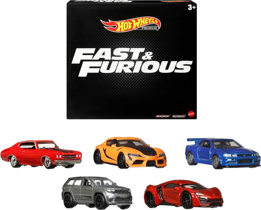 1:64 Hot Wheels Premium 2023 Fast & Furious 5 CAR SET Sammlerbox HJC15
