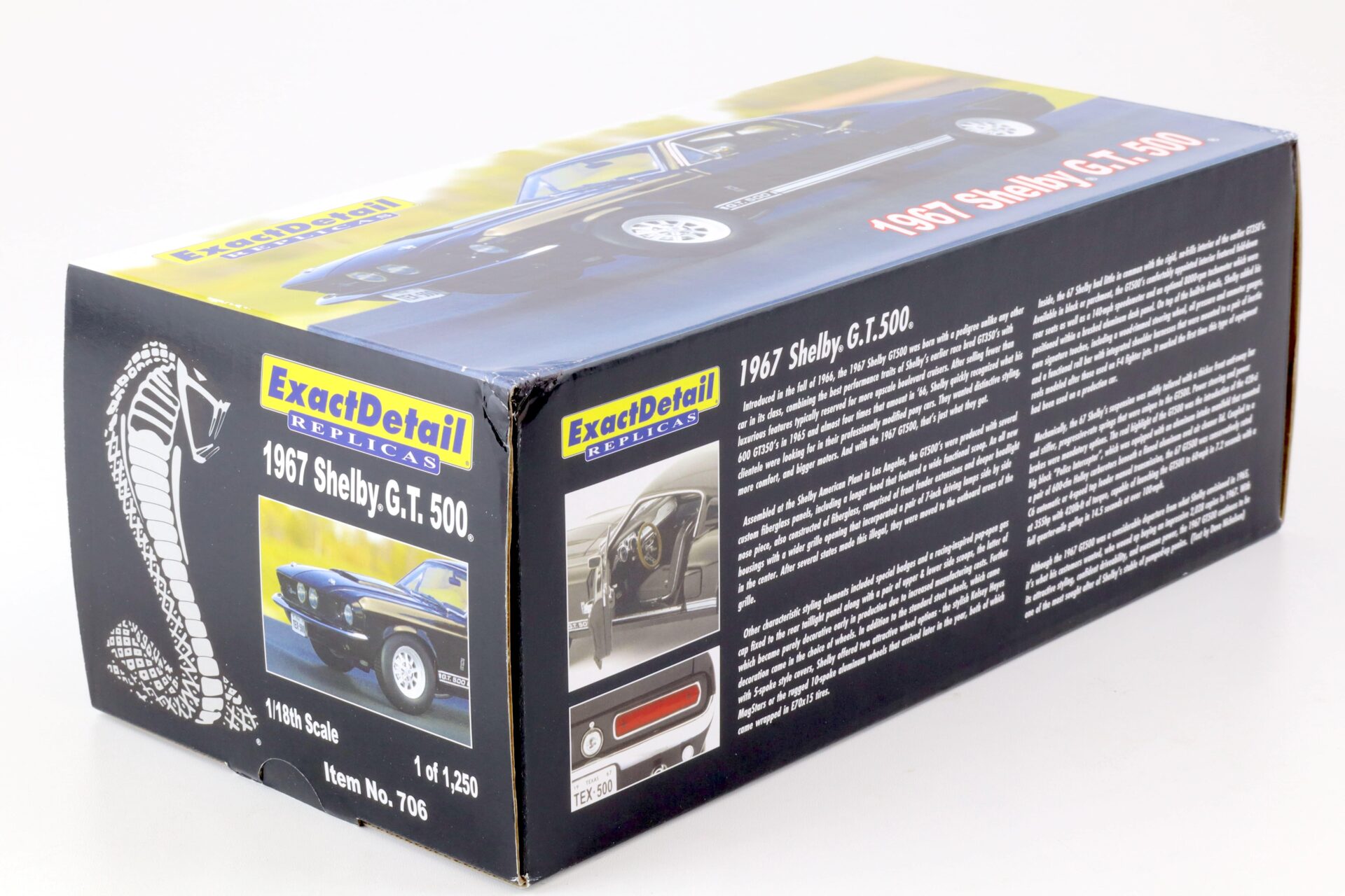 1:18 Exact Detail 1967 Ford Mustang Shelby GT500 Coupe Raven black