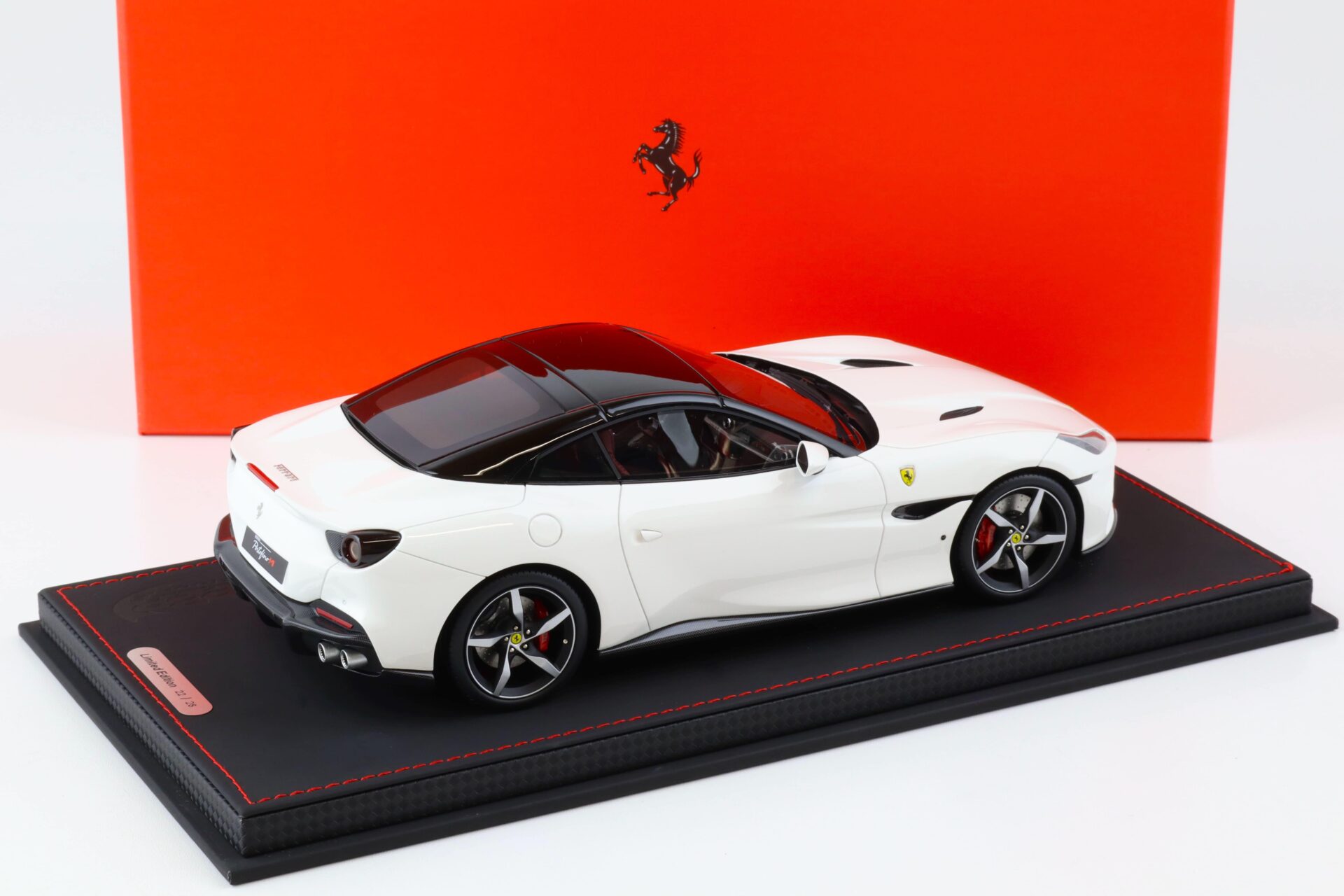 1:18 BBR Ferrari Portofino M closed roof 2020 Bianco Cervino/ black roof - Limited 28 pcs.