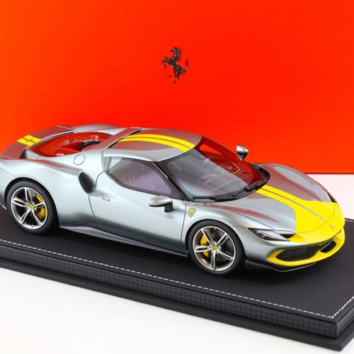 1:18 BBR Ferrari 296 Assetto Fiorano Grigio Coburn with display - Limited 300 pcs.