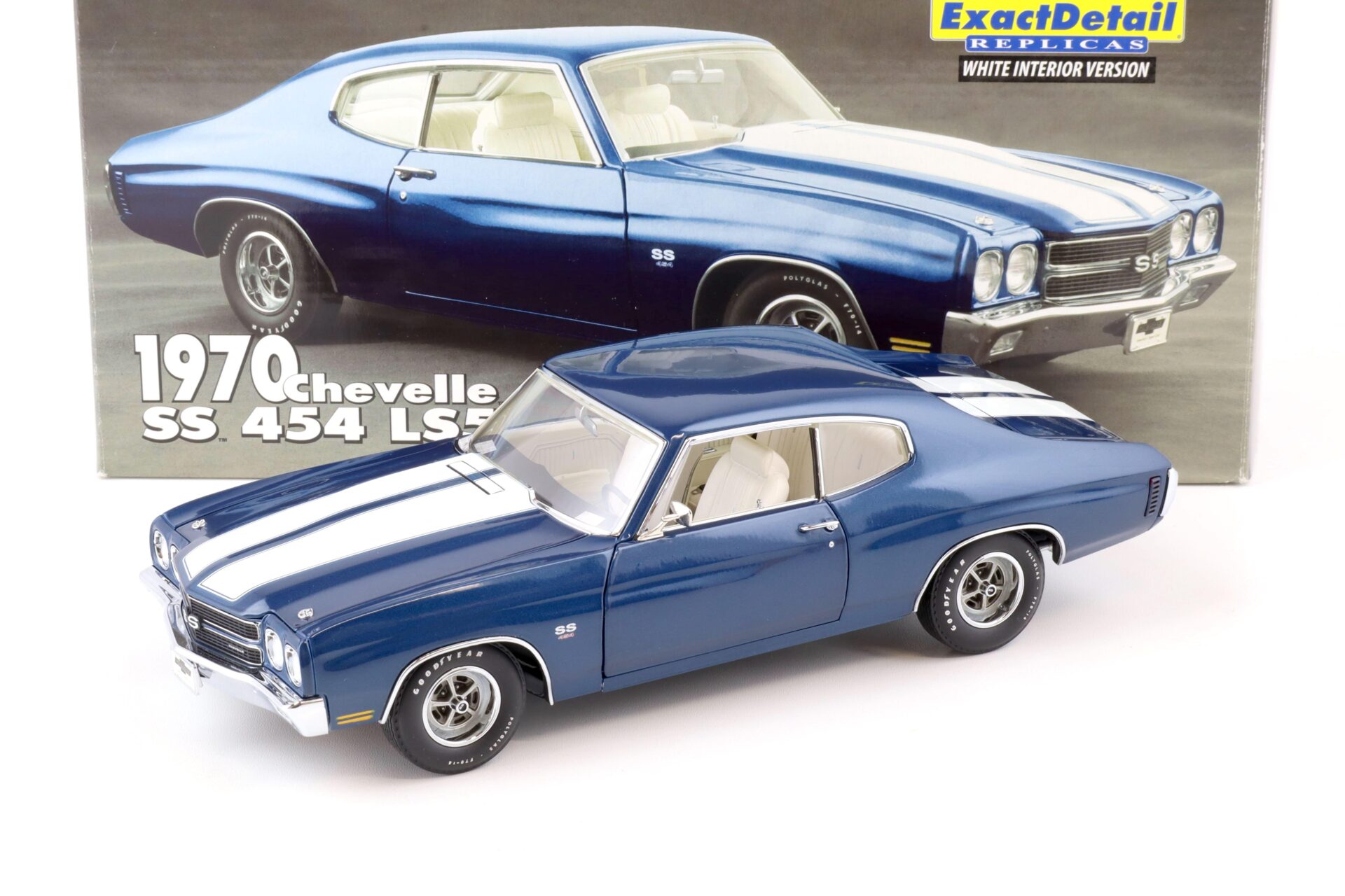 1:18 Exact Detail 1970 Chevrolet Chevelle SS 454 LS5 Coupe blue metallic/ white