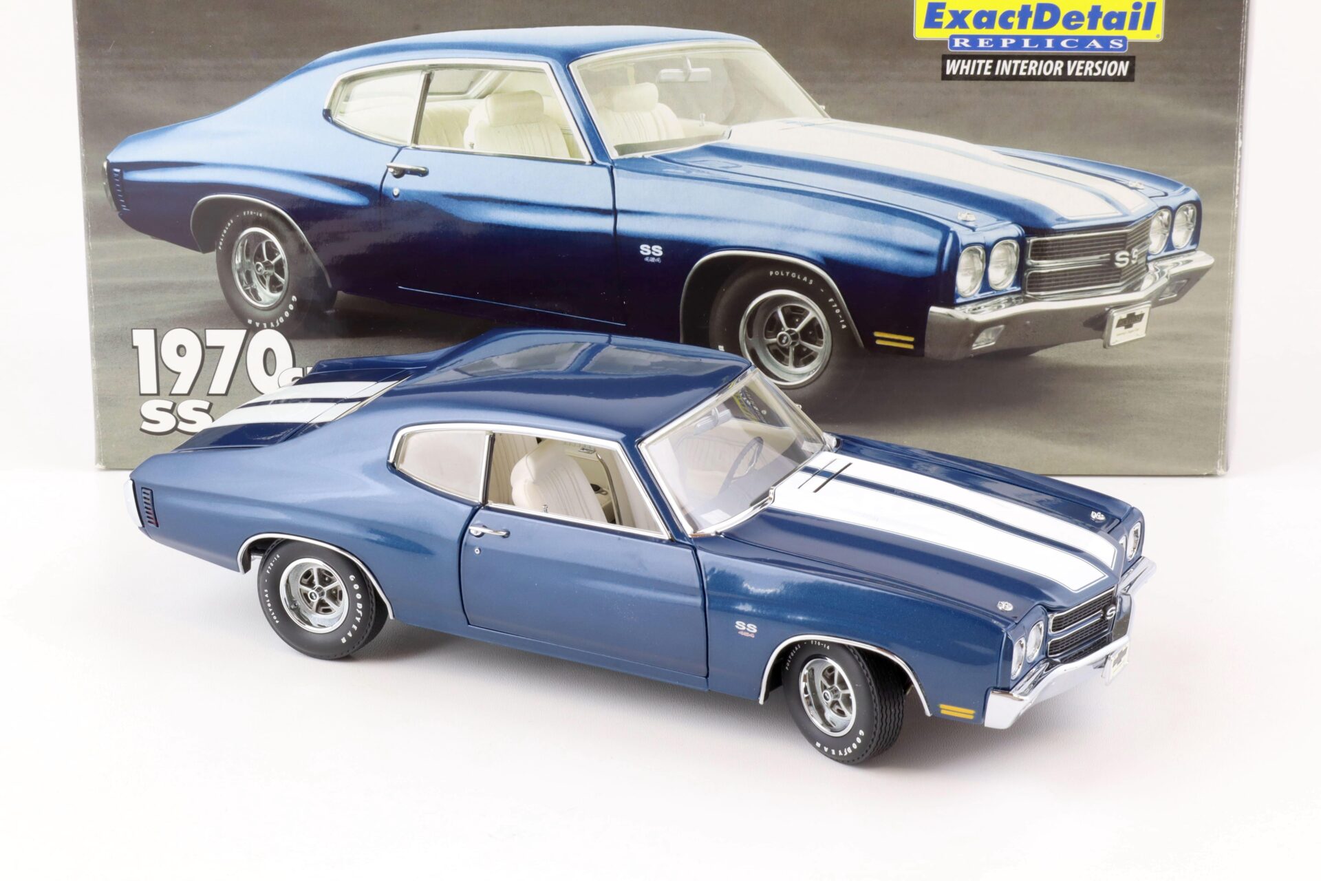 1:18 Exact Detail 1970 Chevrolet Chevelle SS 454 LS5 Coupe blue metallic/ white