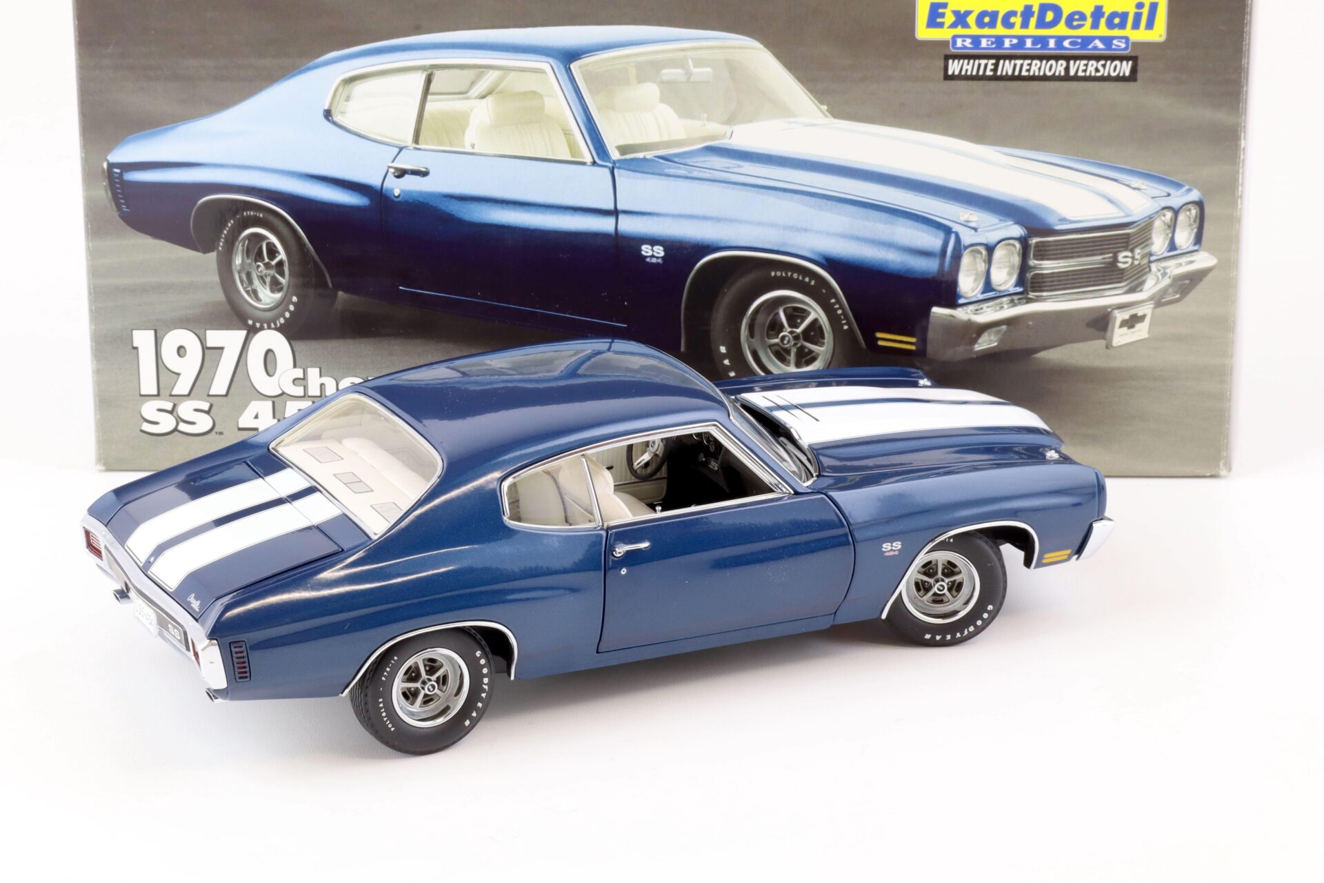 1:18 Exact Detail 1970 Chevrolet Chevelle SS 454 LS5 Coupe blue metallic/ white