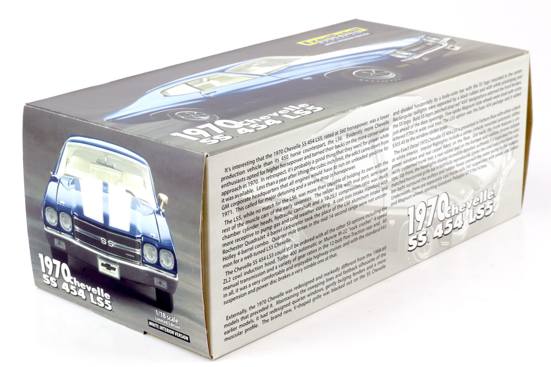 1:18 Exact Detail 1970 Chevrolet Chevelle SS 454 LS5 Coupe blue metallic/ white