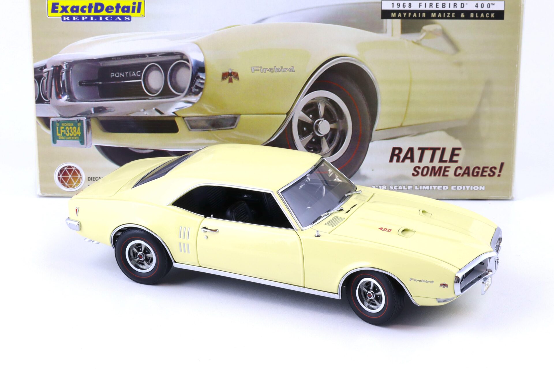 1:18 Exact Detail 1968 Pontiac Firebird 400 Coupe Mayfair Maize & black