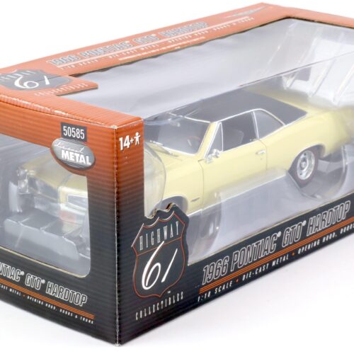 1:18 Highway61 Pontiac GTO Hardtop Coupe yellow/ vinyl roof 1966 - Image 4