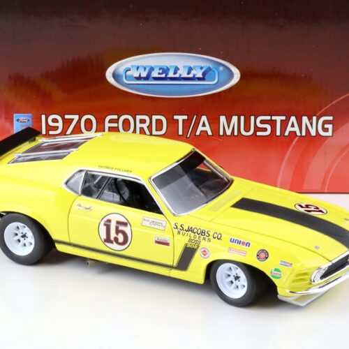 1:18 Welly Premium 1970 Ford T/A Mustang Boss 302 George Follmer #15 yellow