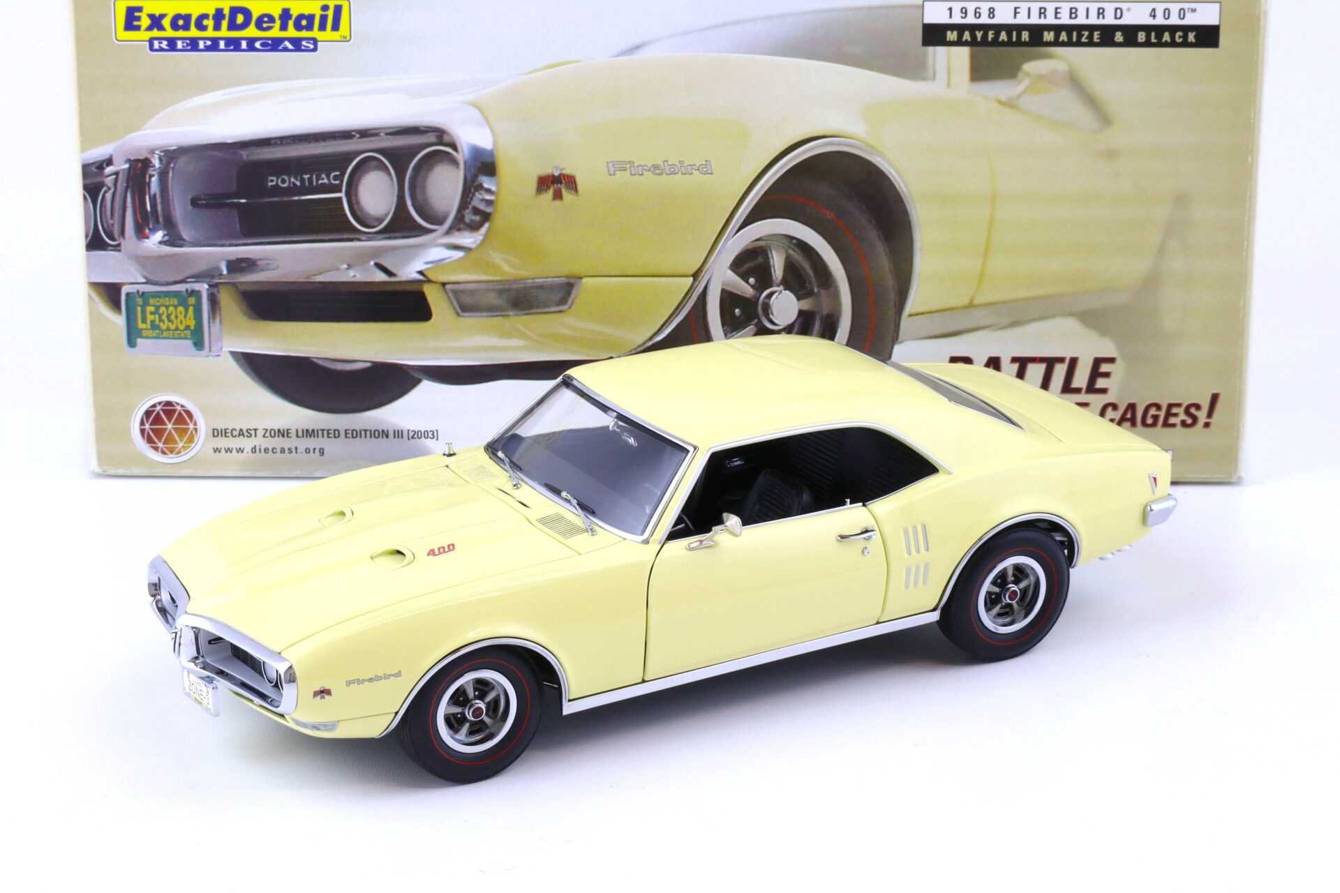 ID 76385 orig 1.jpg 1:18 Exact Detail 1968 Pontiac Firebird 400 Coupe Mayfair Maize & black