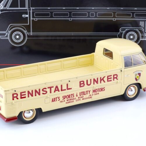 1:18 Premium ClassiXXs VW T1 Langpritsche Bunker Porsche Rennstall beige