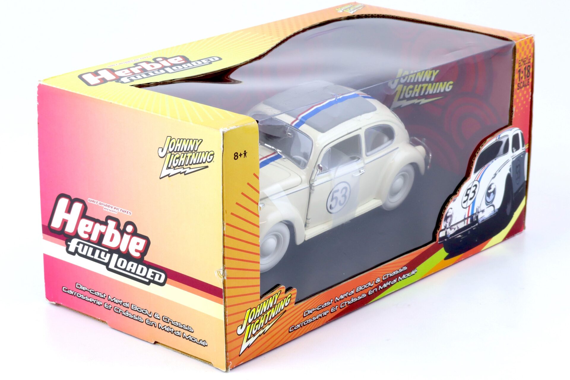 1:18 Johnny Lightning VW Käfer Herbie Fully Loaded #53 white
